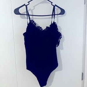 Black fringe bodysuit